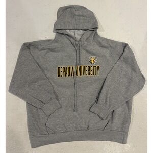 Vintage Depauw University Sweatshirt Hoodie Mens 2XL MV Sport College Gray‎